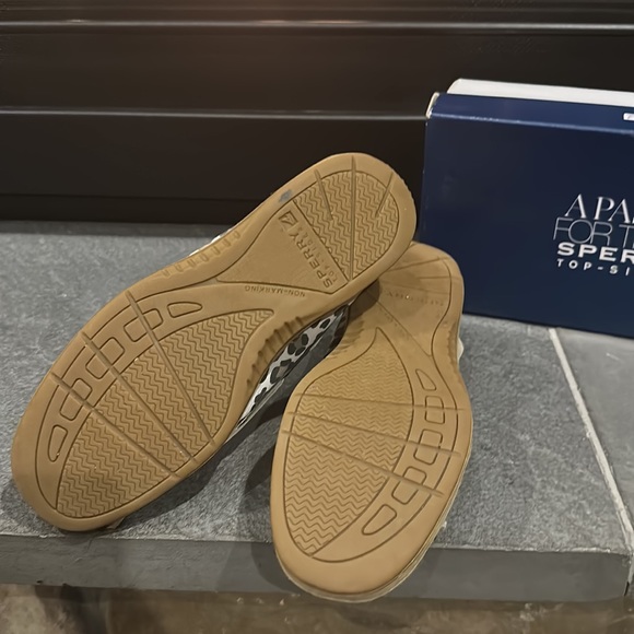 Sherry Top-Sider Angelfish Grey Blue Leo Animal Leopard Print - Picture 7 of 8